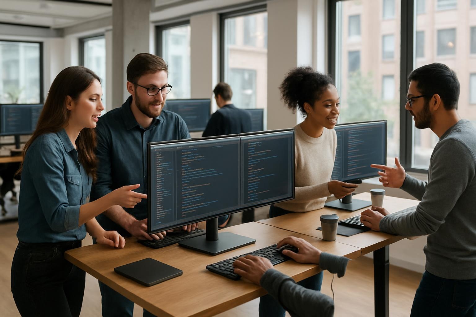 Deepdock Team bei der Zusammenarbeit
